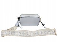 Sara Moda - torebka listonoszka skóra ekologiczna pasek BOHO srebrny 1979