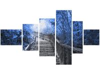 OBRAZ STAIRS TO HEAVEN SCHODY DREWNIANE DRZEWA TRZY KOLORY