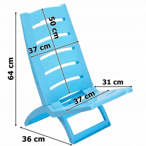 KRZESŁO PLAŻOWE SKŁADANE PLASTIKOWE KRZESEŁKO MOCNE TURYSTYCZNE LEŻAK FOTEL na Arena.pl