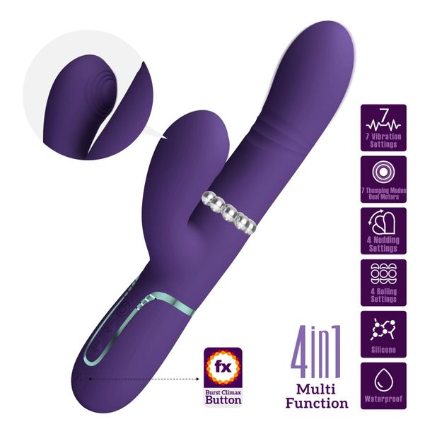 Pretty Love - Mariana Dark Purple, 7 Vibration Functions, 7 Thrusting Sett zdjęcie 2
