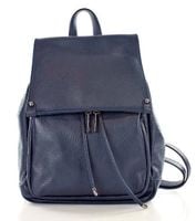 Praktyczny plecak z naturalnej skóry DALLAS granat