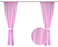 ZASŁONY KOMPLET dziecięce GROCHY RÓŻOWE komplet BOHO dla dziewczynki