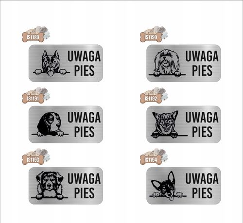 GRAWER Tabliczka nierdzewna 20x10 cm UWAGA PIES AMERICAN PIT BULL TERRIER na Arena.pl
