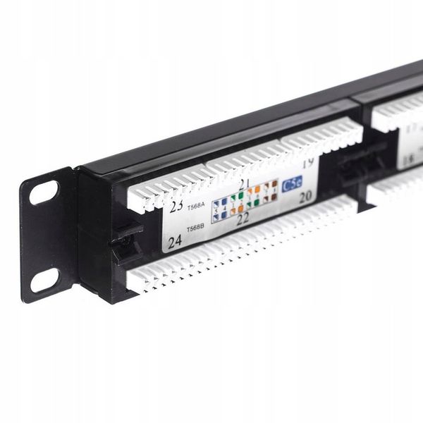 Patch panel RACK 19" 1U 24 porty kat. 5e UTP Netrack z półką patchpanel zdjęcie 4
