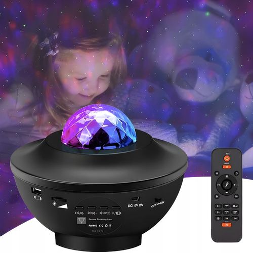 PROJEKTOR GWIAZD RZUTNIK NIEBA LAMPKA NOCNA LED GŁOŚNIK BLUETOOTH + PILOT na Arena.pl