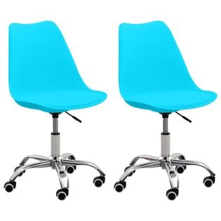 Krzesła biurowe, 2 szt., niebieskie, sztuczna skóra