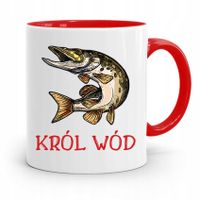 Kubek Czerwony Wędkarza Rybaka Król Wód Prezent Z Nadrukiem Ze Zdjęciem