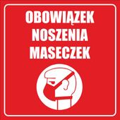 Wejście tylko w masce ochronnej NAKLEJKA