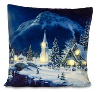 Poszewka LED na poduszkę świecąca na baterie Jasiek 40x40 Zimowa wioska
