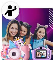 APARAT CYFROWY DLA DZIECI JEDNOROŻEC SELFIE KAMERA+KARTA 32GB MENU PL