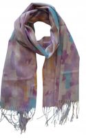 Elegancki cienki szalik / apaszka wielokolorowy ze złotą nitką Purple 2#