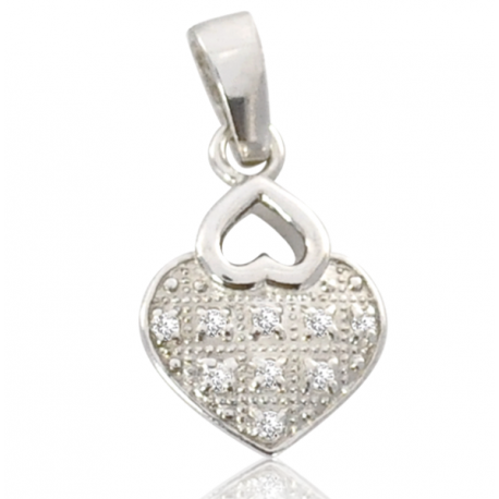 SREBRNY KOMPLET SERDUSZKA Z CYRKONIAMI PRÓBA SREBRA 925 zdjęcie 3