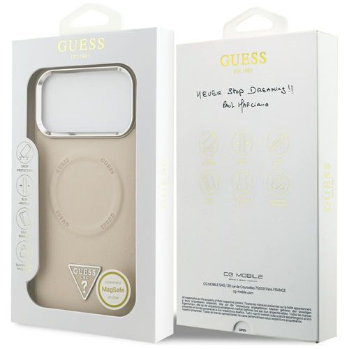 etui guess triangle logo magsafe do      iphone 17 pro beżowy na Arena.pl