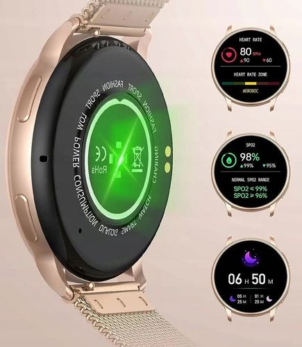 SMARTWATCH ZEGAREK DAMSKI POLSKIE MENU ROZMOWY WIADOMOŚCI 4 PASKI na Arena.pl