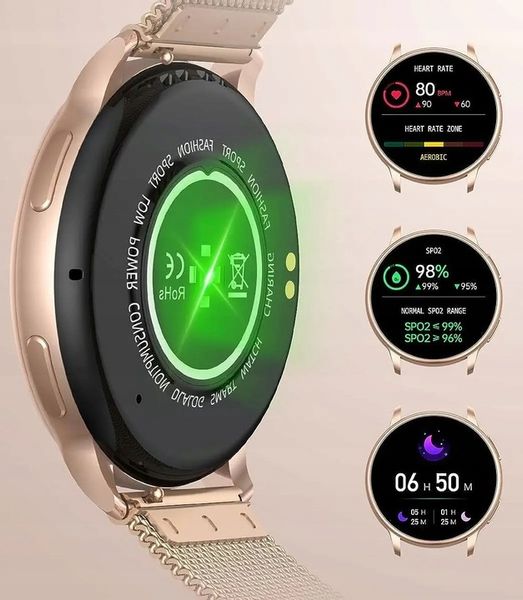 SMARTWATCH ZEGAREK DAMSKI POLSKIE MENU ROZMOWY WIADOMOŚCI 4 PASKI zdjęcie 2