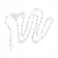 NASZYJNIK SREBRNY RÓŻANIEC KRZYŻYK MEDALIK NA KOMUNIĘ CHRZEST SREBRO 925