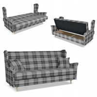 Sofa Uszak FELDA rozkładana fspania Family meble krata szara