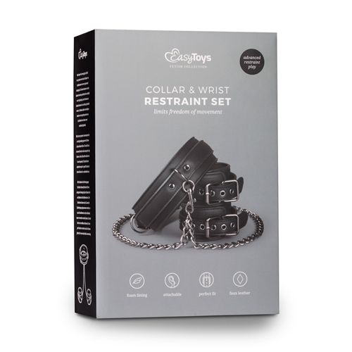 kajdanki leather collar with handcuffs na Arena.pl