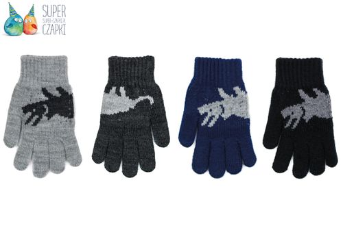 Rękawiczki pięciopalczaste dinozaur szare 14cm na Arena.pl