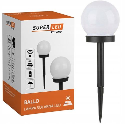 12x Lampa ogrodowa wbijana LED SOLARNA KULA BIAŁA 10 cm na Arena.pl