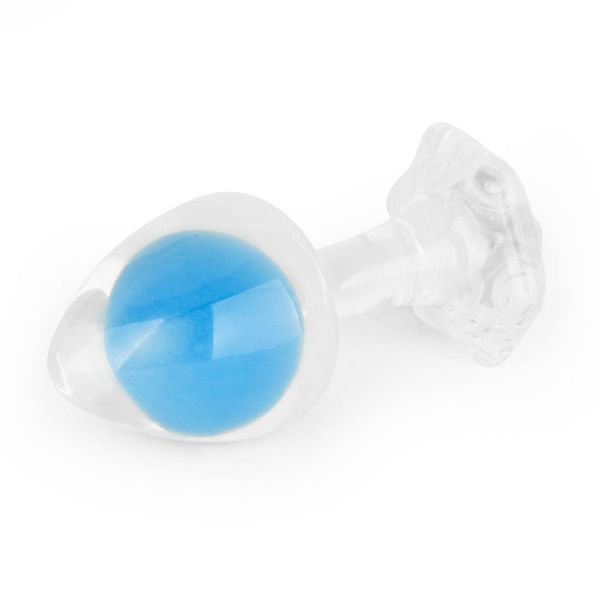 Gemoria Silicone Butt Plug (Glow-In-The-Dark) - Blue zdjęcie 4