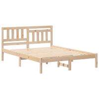 Ramka łóżka Brązowy 135 x 190 cm Lite drewno sosnowe