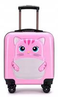 KOT KOTEK WALIZKA 3D DZIECIĘCA BAGAŻ SZYFR DLA DZIECI 4 KÓŁKA
