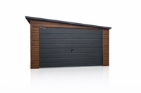 Garaż blaszany 3,5x5 spad dachu na prawo orzech grafit PRODUCENT