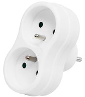 Rozgałeźnik wtyczkowy 2-gniazda z/u biały R-270P