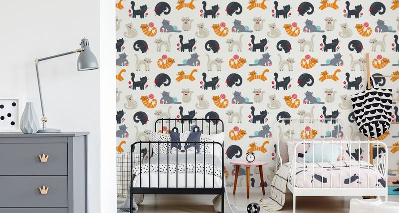 Tapeta Dla Dzieci - Urocze Kotki - Styl Skandynawski zdjęcie 2