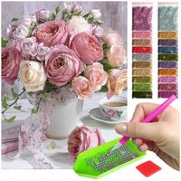 HAFT DIAMENTOWY DIAMOND PAINTING MOZAIKA DIAMENTOWA ZESTAW 5D + AKCESORIA