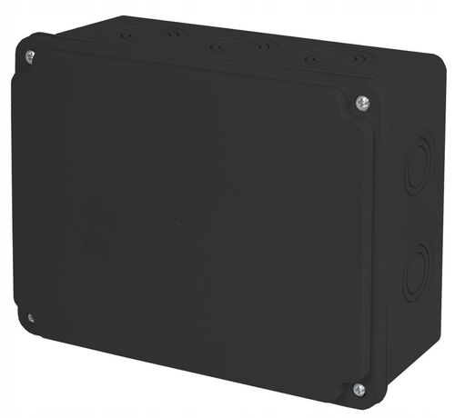 CZARNA PUSZKA INSTALACYJNA HERMETYCZNA ELEKTRYCZNA OBUDOWA 190X150X80 na Arena.pl