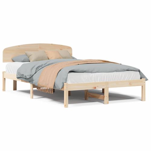 Ramka łóżka Brązowy 135 x 190 cm Lite drewno sosnowe na Arena.pl