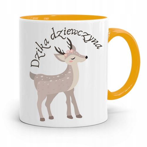 Kubek Żółty Dla Dziewczyny Dzika Dziewczyna Z Nadrukiem Ze Zdjęciem na Arena.pl