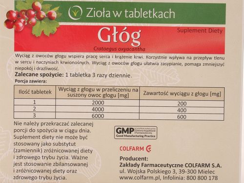 Głóg zioła w tabletkach - Colfarm - 30 tabletek na Arena.pl