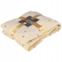 Koc narzuta z mikrofibry NEON 150x200 Darymex żółta w kropki