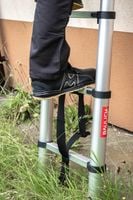 Drabina teleskopowa składana aluminiowa przystawna 9 szczebli Z ODBOJNIKAMI