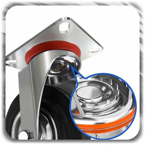 KÓŁKA OBROTOWE JEZDNE 125mm 400kg KOŁA METALOWO GUMOWE Z HAMULCEM DO na Arena.pl