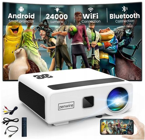 Projektor Rzutnik LED WiFi Android TV FULL HD 4K 24000lm 800 ansi Autofocus na Arena.pl