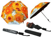 Parasol automat składany - V. van Gogh, Słoneczniki (dekoracja na wierzchu)