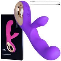 WIBRATOR ZE STYMULATOREM 2 Silniki WIELE WIBRACJI FIOLETOWY