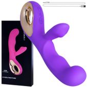 WIBRATOR ZE STYMULATOREM 2 Silniki WIELE WIBRACJI FIOLETOWY