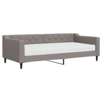 Sofa z materacem do spania, kolor taupe, 90x200 cm, tkanina