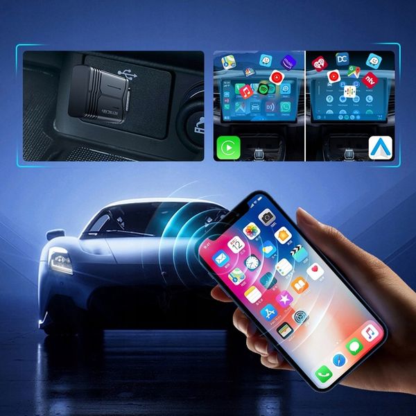HEYINCAR 2 w 1 Bezprzewodowy Apple Carplay Android Auto Adapter Dla zdjęcie 9