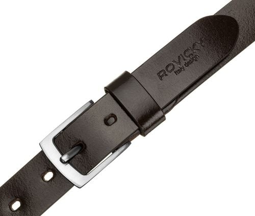 wąski pasek męski z polerowanej skóry naturalnej licowej - rovicky 90 na Arena.pl