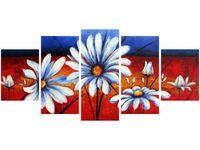 70CM 150CM OBRAZ 5 ELEM POLNE KWIATY ŚCIENNY