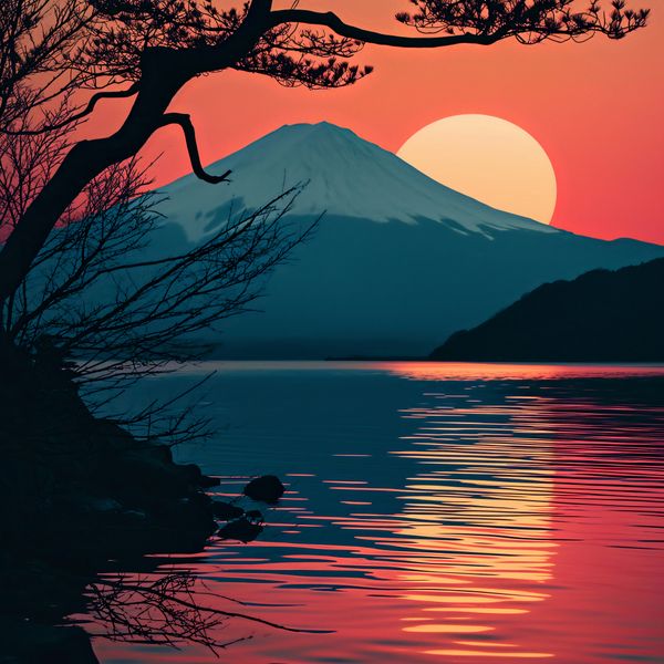 Plakat 20x20cm Góra Wieczorem zdjęcie 1