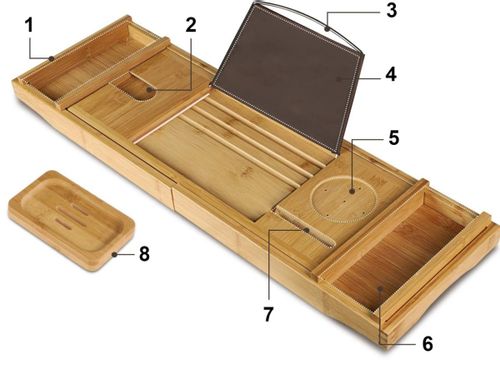 Półka na wannę HALIA bambusowa na Arena.pl