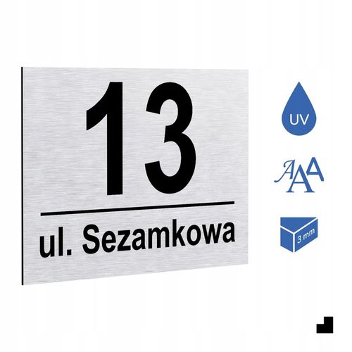 Nierdzewny Numer Na Dom Tabliczka Adresowa z Numerem Domu 32x21 cm na Arena.pl