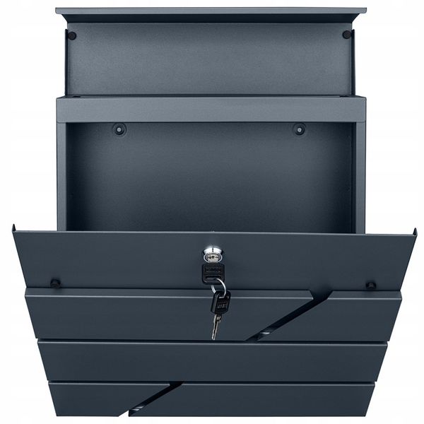 SKRZYNKA POCZTOWA NA LISTY POCZTĘ ANTRACYT NOWOCZESNA +WZÓR NAPIS Z ADRESEM zdjęcie 10